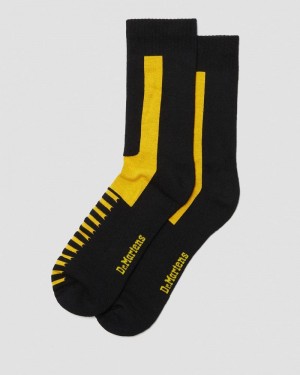 Black+Yellow Doctor Martens Double Doc Cotton Blend Socks (Cotton Blend) | BR67-H4OP