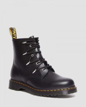 Black Doctor Martens 1460 Alien Hardware Leather Lace Up Boots (Danuibo) | HF44-I8GQ