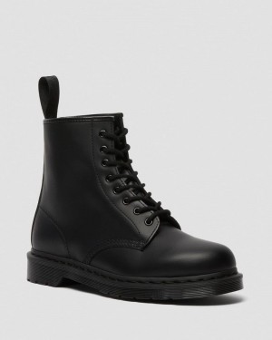 Black Doctor Martens 1460 Mono Smooth Leather Lace Up Boots (Smooth Leather) | DN15-C7KE