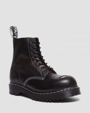 Black Doctor Martens 1460 Pascal Bex Exposed Steel Toe Lace Up Boots (Overdrive) | VR08-N9ZK