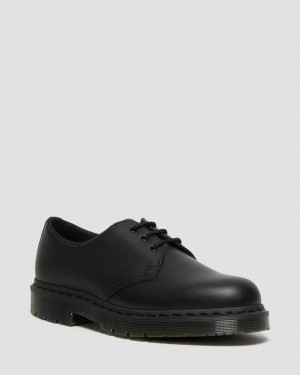 Black Doctor Martens 1461 Mono Slip Resistant Oxford Shoes (Industrial Full Grain) | LU02-D4SU