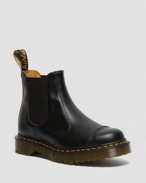 Black Doctor Martens 2976 Bex Made in England Toe Cap Chelsea Boots (Quilon) | PI21-O4UN