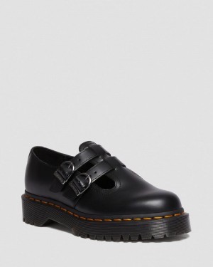 Black Doctor Martens 8065 II Bex Smooth Leather Platform Mary Jane Shoes (Smooth Leather) | LP21-R1CH