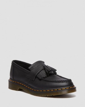 Black Doctor Martens Adrian - Virginia Leather Tassel Loafers (Virginia) | DR83-T9JF