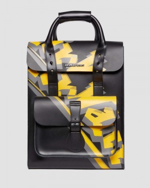 Black Doctor Martens Airwair Print Leather Backpack (Kiev & Smooth) | LU81-H8BI