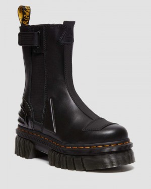 Black Doctor Martens Audrick Alternative Leather Chelsea Hi Platform Boots | RK99-M6OM