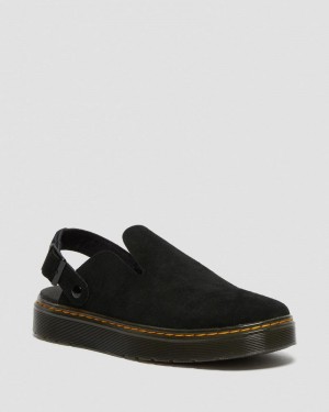 Black Doctor Martens Carlson Suede Casual Slingback Mules (E.H.Suede) | BP51-J7XE