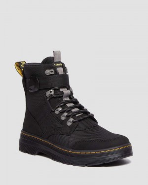 Black Doctor Martens Combs Tech II Fleece-Lined Casual Boots (Buffbuck Two Tone Nylon) | MM16-V9WS