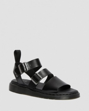 Black Doctor Martens Gryphon Brando Leather Gladiator Sandals (Brando) | SD30-W9WV