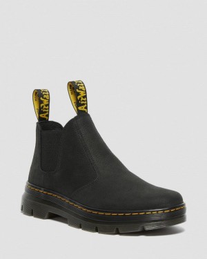 Black Doctor Martens Hardie II Leather Chelsea Work Boots (Pit Quarter) | JW70-W5ZG