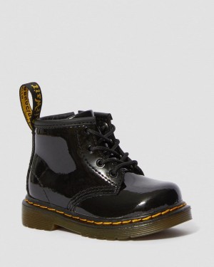 Black Doctor Martens Infant 1460 Patent Leather Lace Up Boots (Patent Leather) | JD33-Q9HZ