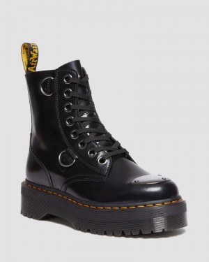 Black Doctor Martens Jadon Boot Toe Guard Leather Platforms (Buttero) | MD99-B1NI