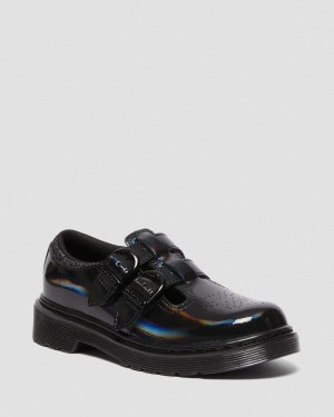 Black Doctor Martens Junior 8065 Rainbow Patent Leather Mary Jane Shoes (Rainbow Patent) | LP60-V9XU