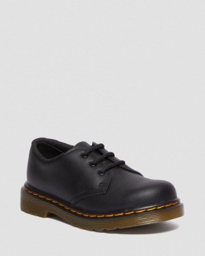 Black Doctor Martens Toddler 1461 Softy T Leather Oxford Shoes (Softy T) | YJ53-H4LX