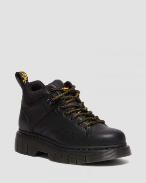 Black Doctor Martens Woodard Grizzly Leather Low Casual Boots (Grizzly) | JZ24-Z6AW