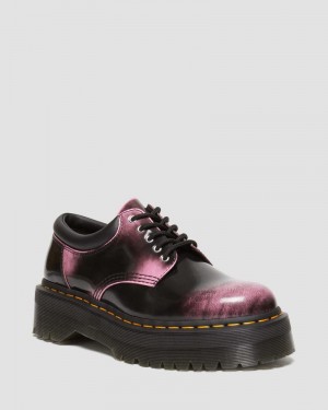 Black / Pink Doctor Martens 8053 Distressed Leather Platform Casual Shoes (Arcadia) | IS81-S2WX