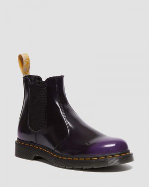 Black/rich Purple Doctor Martens Vegan 2976 Chelsea Boots (Oxford Rub Off) | PY87-Q7JC