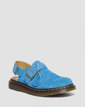 Blue Doctor Martens Jorge Made in England Suede Slingback Mules (Repello Calf Suede (Gum Oil)) | PR18-D8ML