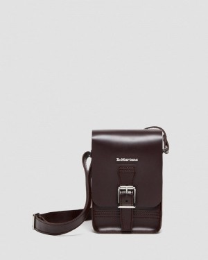 Burgundy Doctor Martens Leather Vertical Crossbody Bag (Kiev & Smooth) | FD25-M4PZ