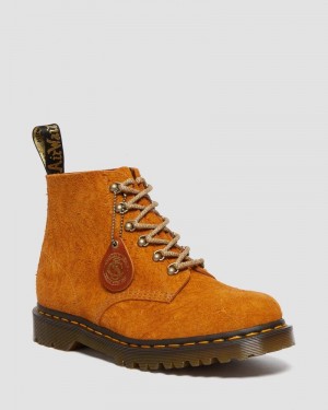 Burnt Yellow Doctor Martens 101 Made in England Hardware Suede Ankle Boots | KE66-Y2UU