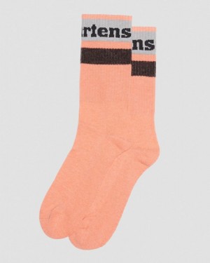 Coral Doctor Martens Athletic Logo Organic Cotton Blend Socks (Cotton Blend) | NK91-G2JK