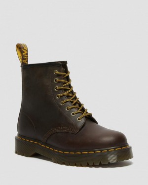 Dark Brown Doctor Martens 1460 Bex Crazy Horse Leather Lace Up Boots (Crazy Horse) | EA26-M7QT