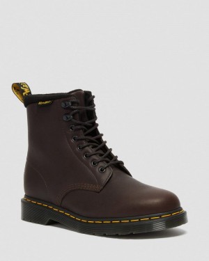 Dark Brown Doctor Martens 1460 Pascal Warmwair Leather Lace Up Boots (Valor Wp) | TK80-X7GM