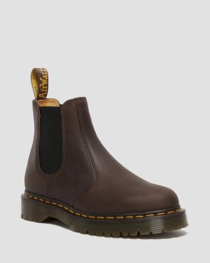 Dark Brown Doctor Martens 2976 Bex Crazy Horse Chelsea Boots (Crazy Horse) | IZ82-Y2OK