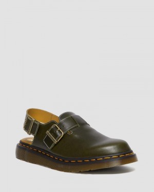 Dark Green Doctor Martens Jorge Made in England Classic Leather Slingback Mules | PL18-N9FI