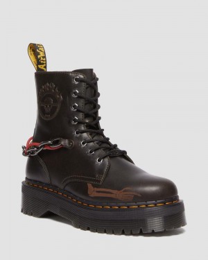 Dark Taupe Doctor Martens Jadon Boot WB Mad Max Leather Platforms (Orleans) | FM03-Y2ZK