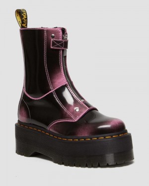 Fondant Pink Doctor Martens Jetta Hi Max Distressed Leather Platform Boots (Arcadia) | FU41-H9YD