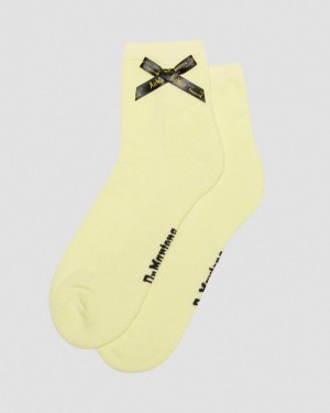 Lemon Yellow Doctor Martens Ankle Bow Organic Cotton Blend Socks (Cotton Blend) | QD42-Y5XJ