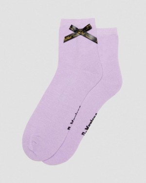 Lilac Doctor Martens Ankle Bow Organic Cotton Blend Socks (Cotton Blend) | VX63-H2BL