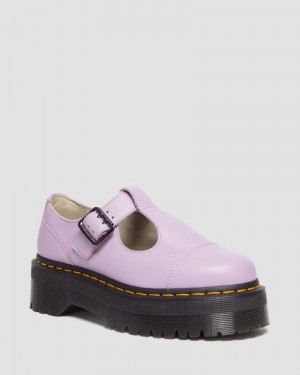 Lilac Doctor Martens Bethan Pisa Leather Platform Mary Jane Shoes (Pisa) | GJ42-E6GB