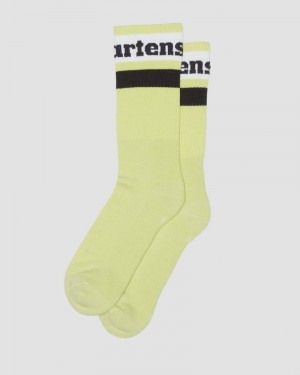 Lime Green Doctor Martens Athletic Logo Organic Cotton Blend Socks (Cotton Blend) | WY40-P7AG