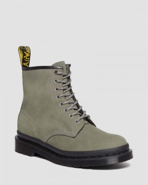 NICKEL GREY Doctor Martens 1460 Milled Nubuck Leather Lace Up Boots (Milled Nubuck Wp) | YD00-V3TR