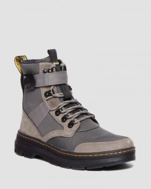 NICKEL GREY Doctor Martens Combs Tech II Fleece-Lined Casual Boots (Buffbuck Two Tone Nylon) | CK59-T7UF