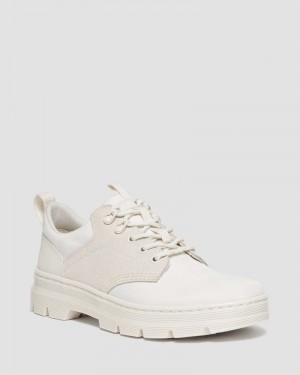 Off White / Natural Doctor Martens Reeder Suede & Poly Utility Shoes (Poly Ripstop + Eh Suede + Ajax) | AR25-V3LA