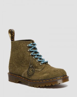 Olive Doctor Martens 101 Made in England Hardware Suede Ankle Boots | IV02-E7EJ