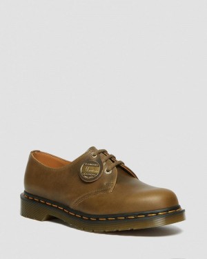 Olive Doctor Martens 1461 Made in England Denver Leather Oxford Shoes (Denver Veg Tan) | DC42-Z2GY