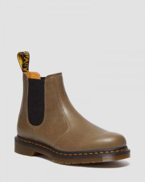 Olive Doctor Martens 2976 Carrara Leather Chelsea Boots (Carrara) | ZE00-F6RL