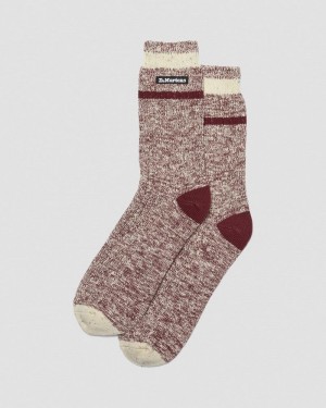 Oxblood Doctor Martens Marl Organic Socks (Cotton Blend) | XX97-B6BJ