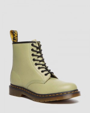 Pale Olive Doctor Martens 1460 Smooth Leather Lace Up Boots (Smooth Leather) | HL23-V4RO