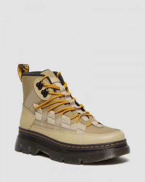 Pale Olive Doctor Martens Boury Nylon & Leather Casual Boots (Cyclone Nylon+Lapstone) | II53-R7IW