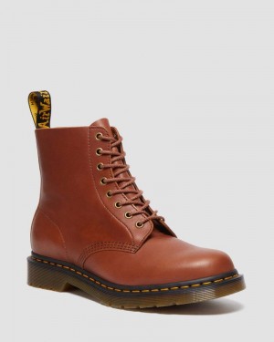 Saddle Tan Doctor Martens 1460 Pascal Carrara Leather Lace Up Boots (Carrara) | RR77-K1VY