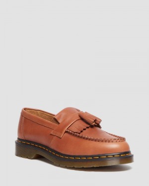 Saddle Tan Doctor Martens Adrian Carrara Leather Tassel Loafers (Carrara) | AB47-S0HG