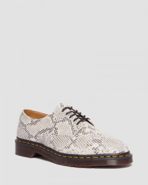 Sand / Black Doctor Martens 2046 Snake Print Suede Oxford Shoes (Python Print Suede) | TG56-T6EZ