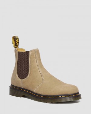 Savannah Tan Doctor Martens 2976 Tumbled Nubuck Leather Chelsea Boots (Tumbled Nubuck) | JL66-L9ZK