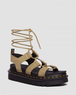 Savannah Tan Doctor Martens Nartilla Tumbled Nubuck Leather Gladiator Sandals (Tumbled Nubuck) | YX10-P1NT