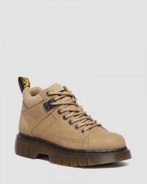 Savannah Tan Doctor Martens Woodard Tumbled Nubuck Leather Low Casual Boots (Tumbled Nubuck) | AM32-J6RZ